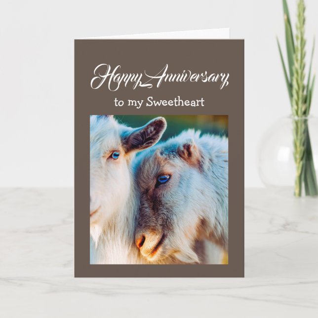Tarjeta Aniversario amor por la vieja cabra te ama (Anverso)