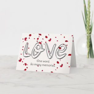 Tarjeta Aniversario Amor Texto con Petales Rosas en caída