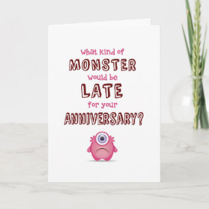 Tarjeta Aniversario atrasado, ¿Qué tipo de monstruo llega 