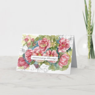 Tarjeta Aniversario bendiciendo rosas rosas rosas rosas ro
