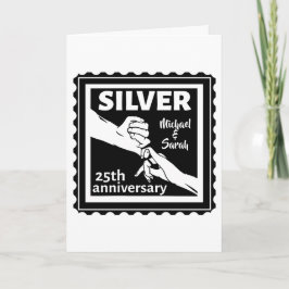 Tarjeta aniversario boda 25 años de plata