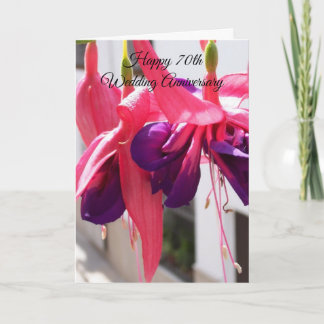 Tarjeta Aniversario Boda de Fuchsias