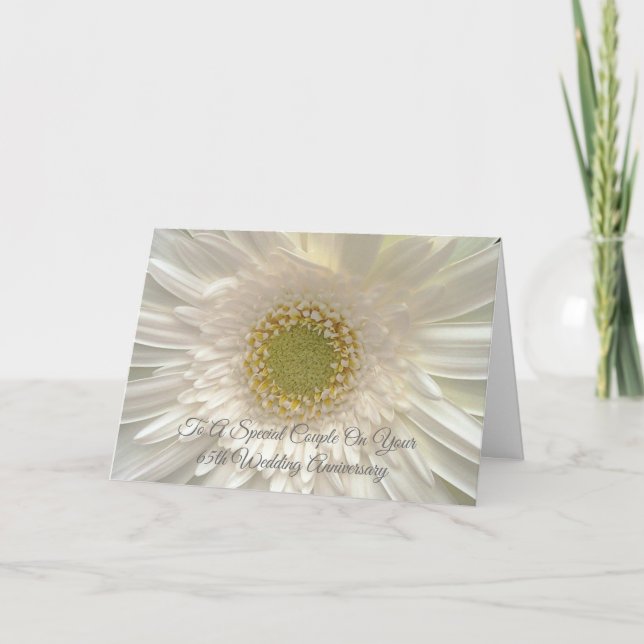 Tarjeta Aniversario Boda de la margarita blanca personaliz (Anverso)