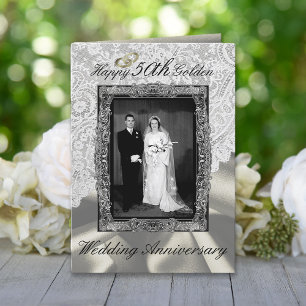 Tarjeta Aniversario Boda de Oro 50 moderno
