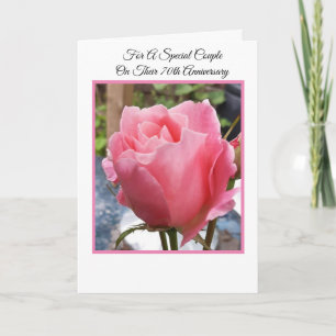Tarjeta Aniversario Boda de Rosa Personalizado 70° Anivers
