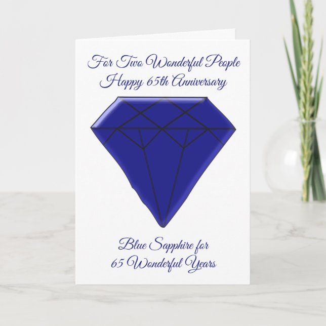 Tarjeta Aniversario Boda de Sapphire Personalizado (Anverso)