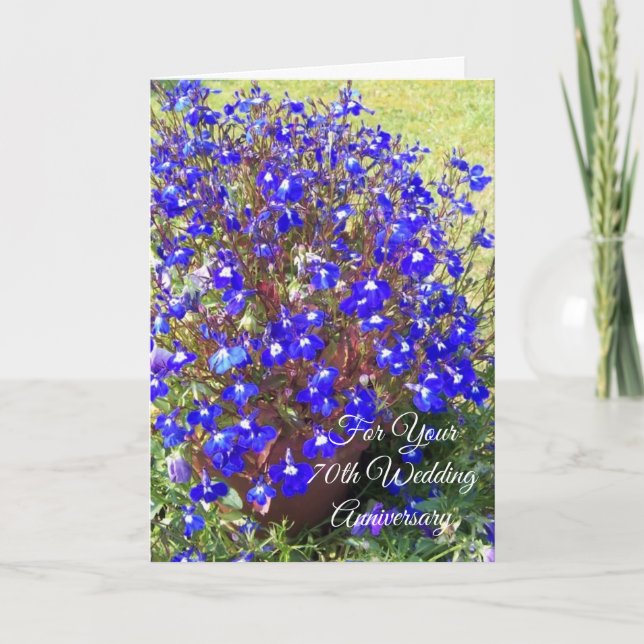 Tarjeta Aniversario Boda del Lobelia Azul (Anverso)