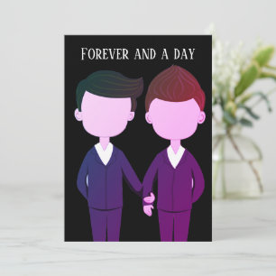 Tarjeta Aniversario boda Hombres Gays Pareja Romántica Cit