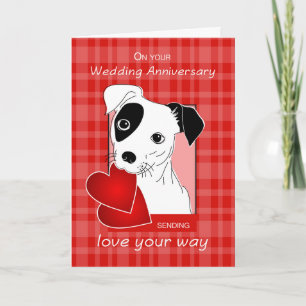 Tarjeta Aniversario Boda Jack Russell Terrier Perro
