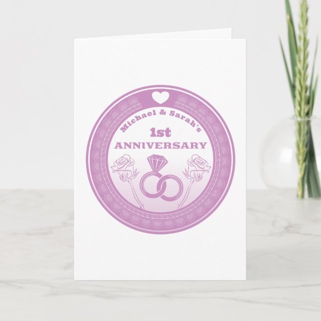 Tarjeta aniversario boda Lace mire cambiar el año (Anverso)