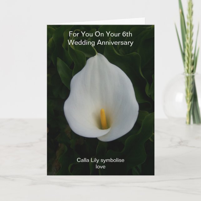 Tarjeta Aniversario Boda personalizado de Cala Lily (Anverso)