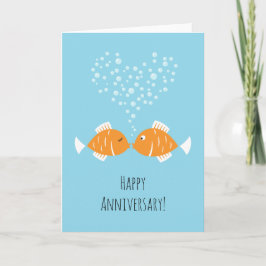 Tarjeta Aniversario boda Pescado del Corazón Pareja Casada