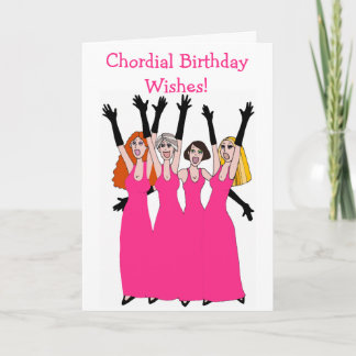 Tarjeta Aniversario cordial desea el cuarteto femenino