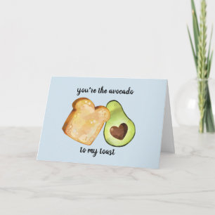Tarjeta Aniversario de amantes de la tostada de aguacate a