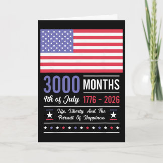 Tarjeta Aniversario de América EEUU 3000 Meses 250 Años Ju