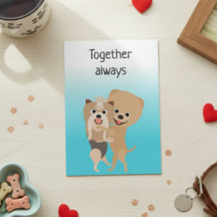 Tarjeta Aniversario de Amor de Perro Siempre Juntos Adorab