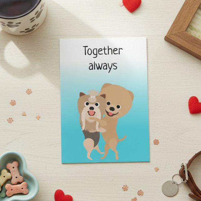 Tarjeta Aniversario de Amor de Perro Siempre Juntos Adorab (Subido por el creador)