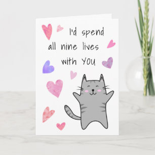 Tarjeta Aniversario de amor Valentine Engagement Funny Cat