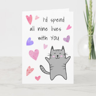 Tarjeta Aniversario de amor Valentine Engagement Funny Cat