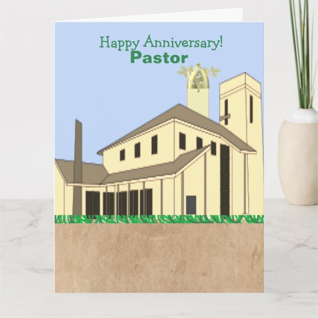 Tarjeta Aniversario de Bldg Pastor, Iglesia afroamericana (Anverso)