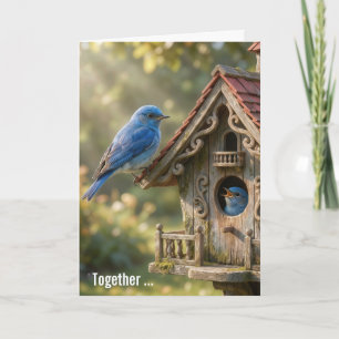 Tarjeta Aniversario de boda Azulejos con pajarera