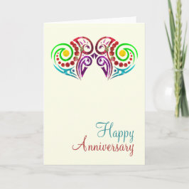 Tarjeta Aniversario de boda de dos corazones