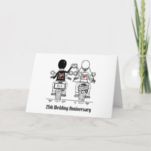 Tarjeta Aniversario de boda de motocicleta para motociclis