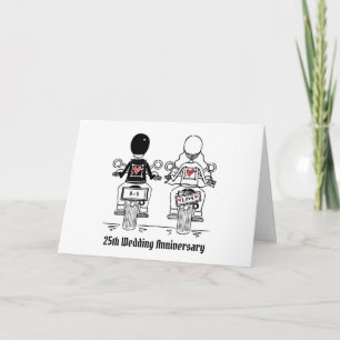 Tarjeta Aniversario de boda de motocicleta para motociclis