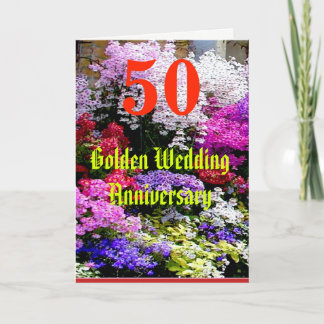 Tarjeta Aniversario de boda de oro 50 con una canción