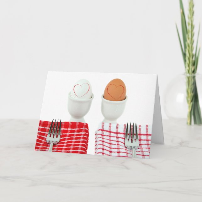 Tarjeta Aniversario de boda del desayuno (Anverso)