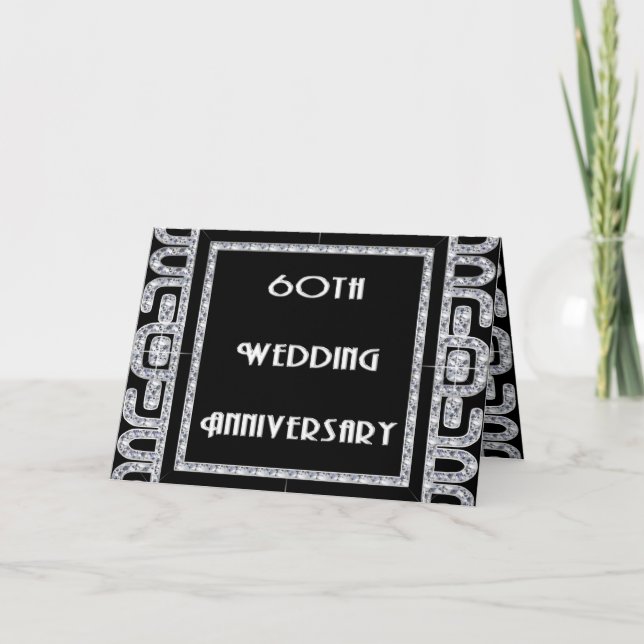 Tarjeta Aniversario de boda del jubileo de diamante 60.o (Anverso)