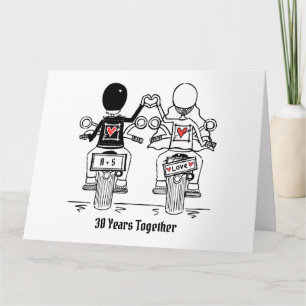 Tarjeta Aniversario de boda en motocicleta para motociclis