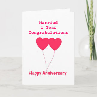 Tarjeta Aniversario de boda I año, Tarjeta. Personalízala.