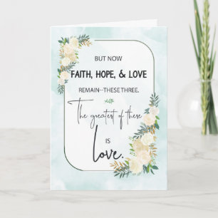Tarjeta Aniversario de Boda Religiosa Fe Esperanza y Amor 