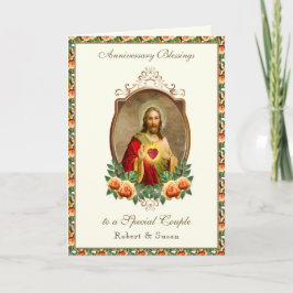 Tarjeta Aniversario de Boda Religioso Jesús Rosas