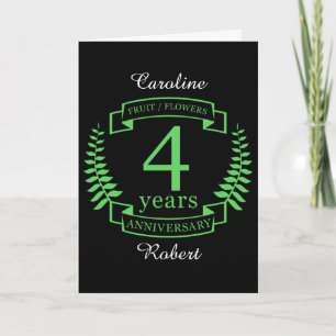 Tarjeta Aniversario de boda tradicional 4 años en EE. UU.: