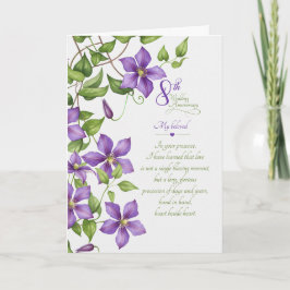 Tarjeta Aniversario de Bodas 8 Años Clematis Viña Sentimen