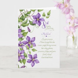 Tarjeta Aniversario de Bodas 8 Años Clematis Viña Sentimen