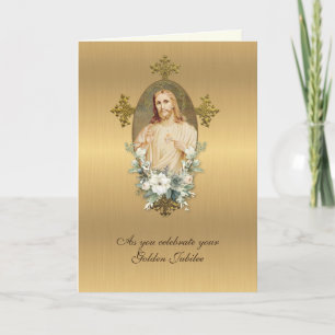 Tarjeta Aniversario de Bodas Católico 50 Jesús