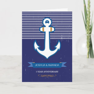 Tarjeta Aniversario de bodas de 1 año, nombre personalizad