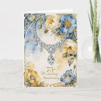 Aniversario de bodas de 75 años con collar de diam