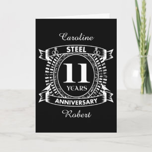 Tarjeta aniversario de bodas de acero número 11
