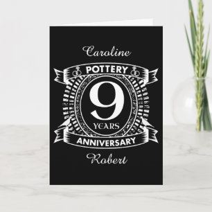 Tarjeta Aniversario de bodas de cerámica de nueve años