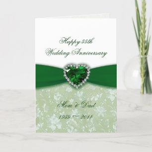 Tarjeta Aniversario de bodas de damasco 55