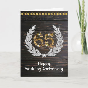 Tarjeta Aniversario de Bodas de Madera Rústica Elegante 65