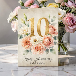 Tarjeta Aniversario de Bodas de Oro al Agua 10º