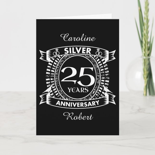Tarjeta aniversario de bodas de plata número 25 (Anverso)