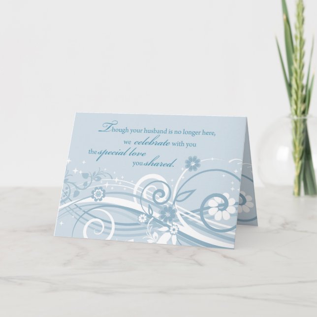 Tarjeta Aniversario de bodas de una viuda tras la muerte d (Anverso)