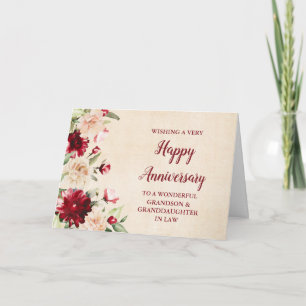 Tarjeta Aniversario de bodas del nieto y su esposa