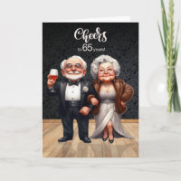 Aniversario de bodas divertido para pareja anciana